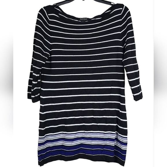 White House Black Market Boat Neck Stripe Pullover Top Lightweight Sweater - Picture 10 of 10